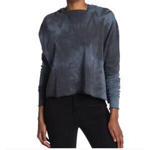 Abound Grey Blue Tie Dye Long Sleeve Cropped Hoodie Sweatshirt NWT Size  XS